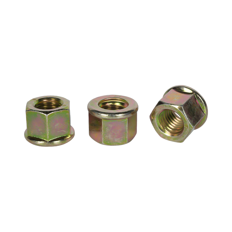 Tuercas gruesas con brida hexagonal, chapadas en zinc amarillo